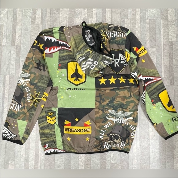 NWT Reason Clothing Military Print Half-Zip Pullover Anorak Size Medium - Picture 2 of 10